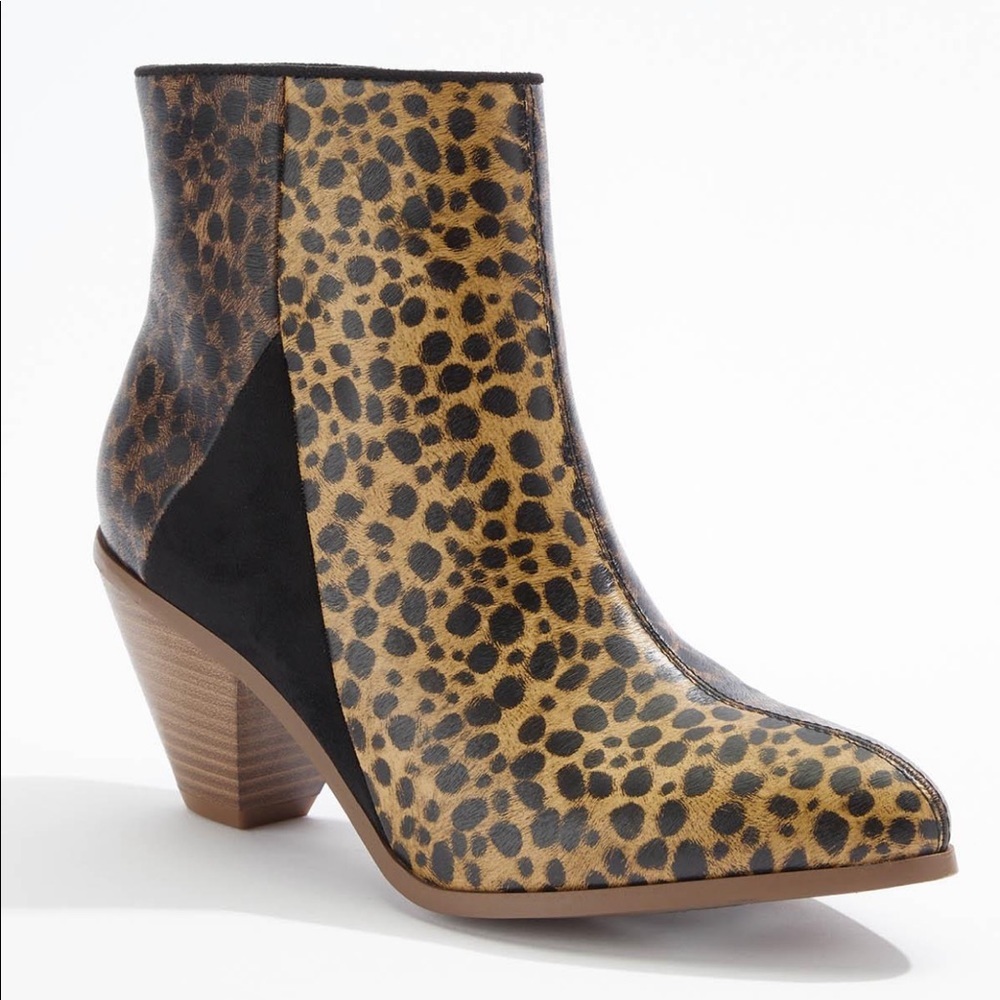 Animal Print Cone Heel Booties